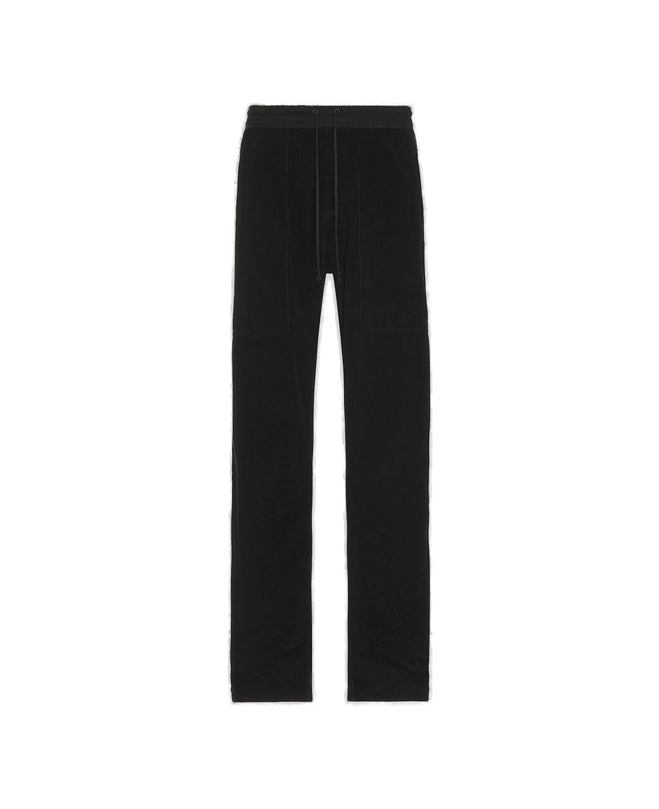Saint Laurent Drawstring Straight Leg Trousers - Black