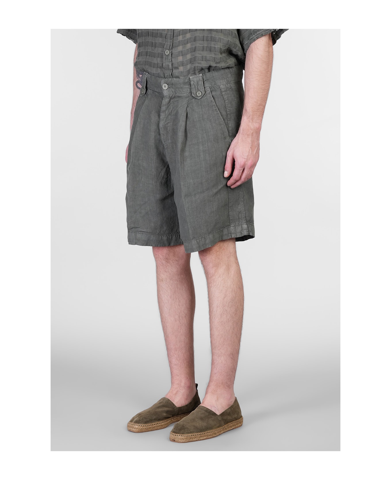 costumein Miaky B Shorts In Green Linen - green