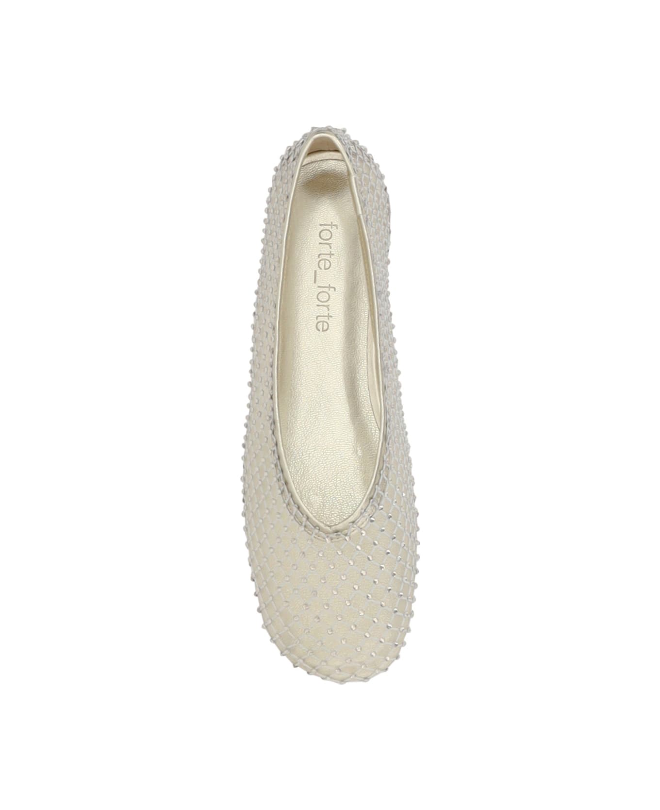 Forte_Forte Mesh Ballerina With Rhinestones - Stone