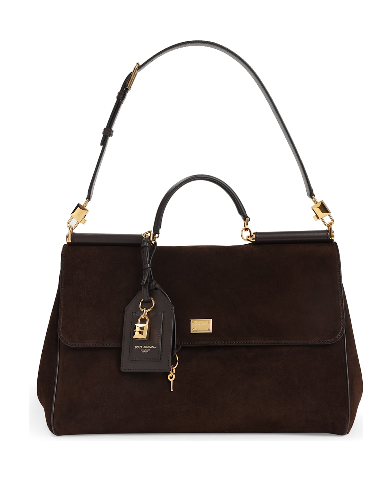 Dolce 
Gabbana Sicily Soft Suede Bag - Ebano Moro