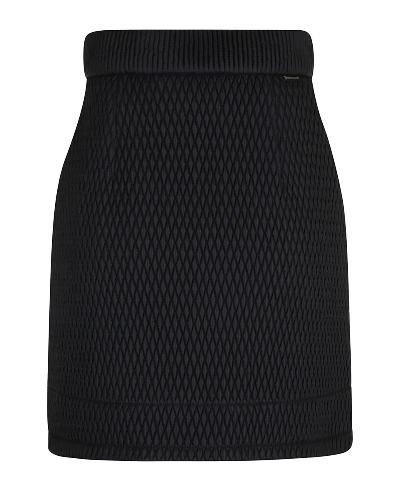 Moncler Diamond Pattern Front Zipped Skirt - Black