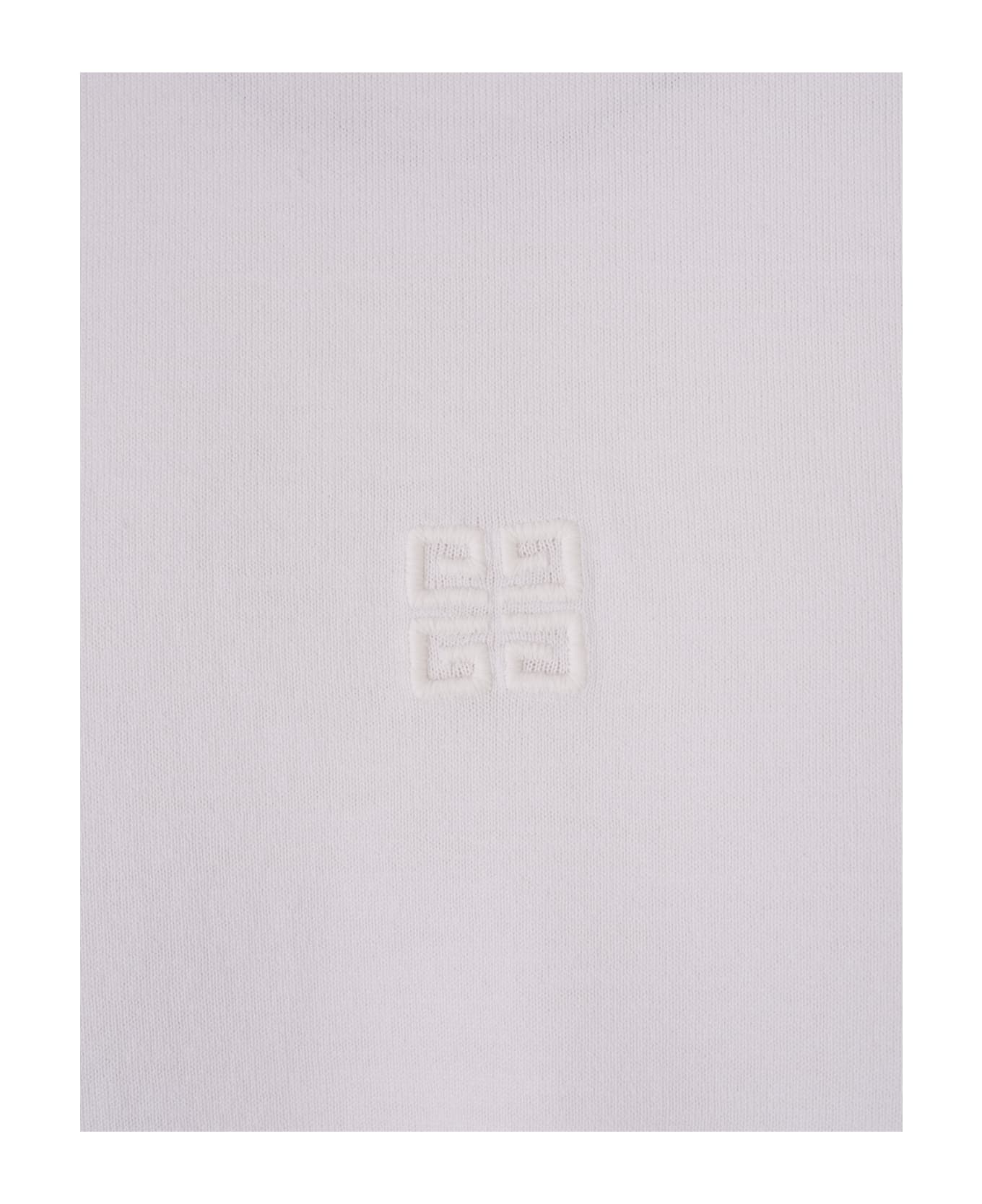 Givenchy White Cotton Slim T-shirt With 4g Embroidery - White