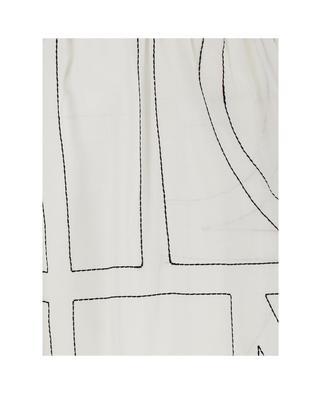 Totême White Pj Pants With Monogram Print In Silk Woman - White