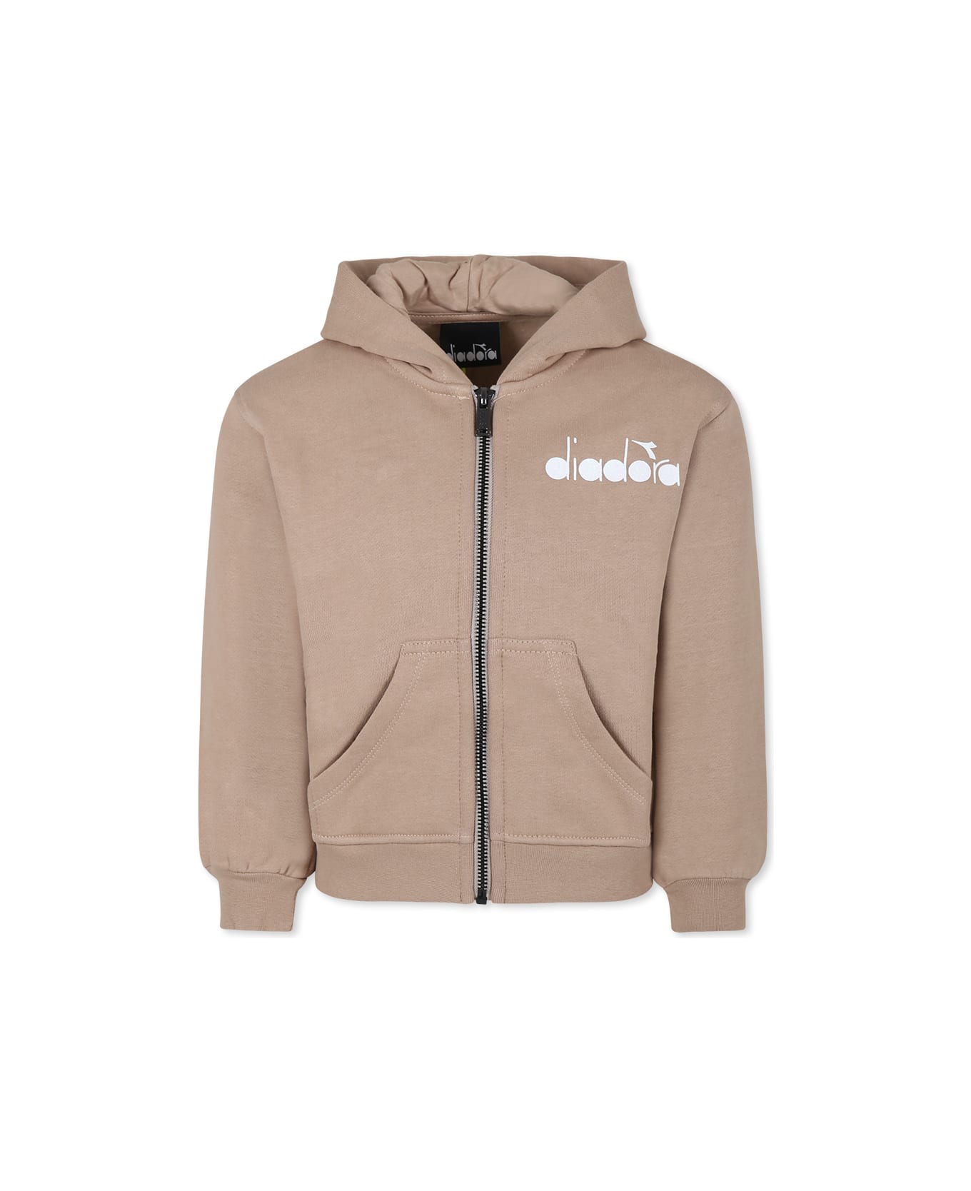 Diadora Beige Sweatshirt For Girl With Logo - Beige