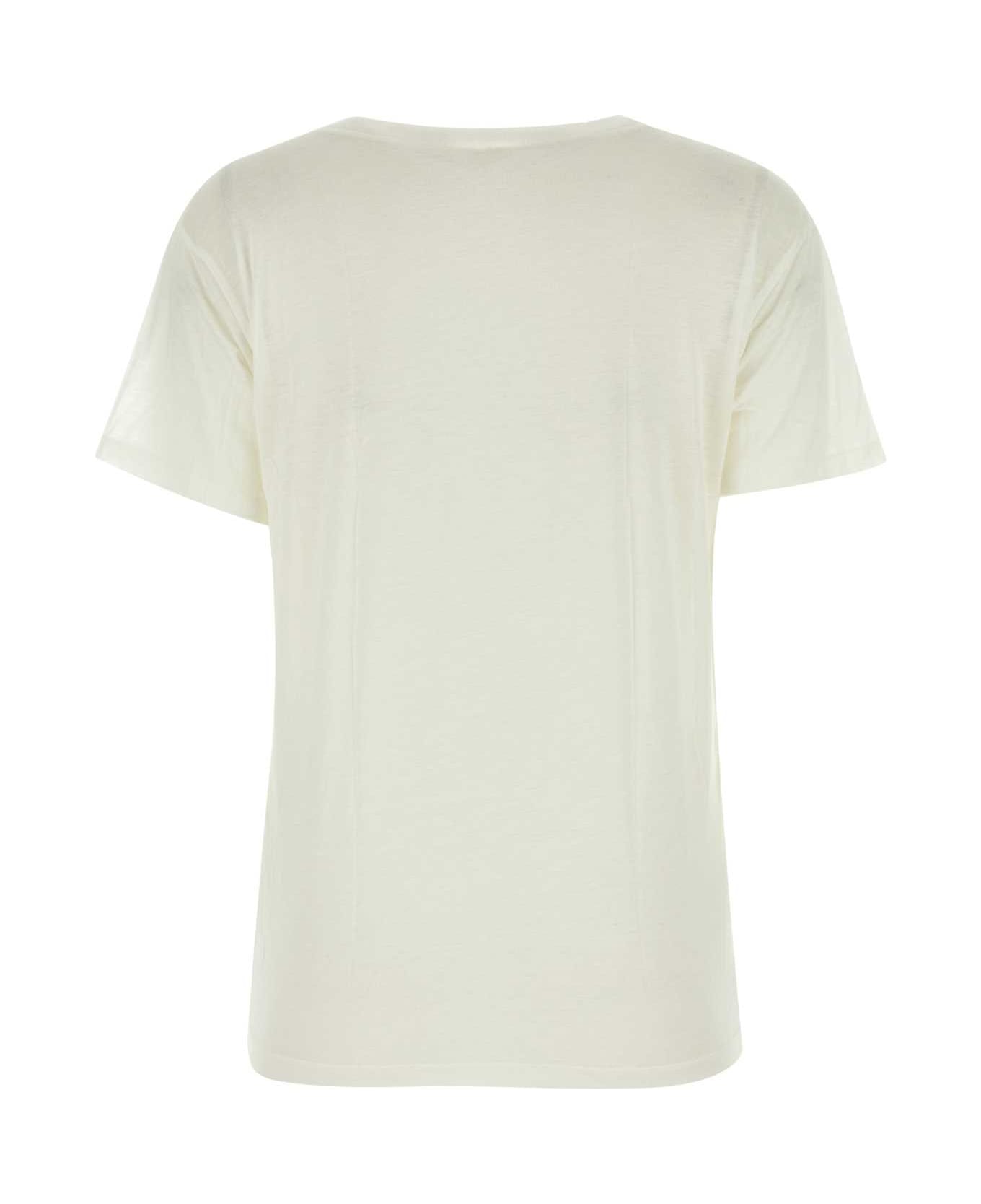 Baserange Ivory Lyocell Tolo T-shirt - UNDYED
