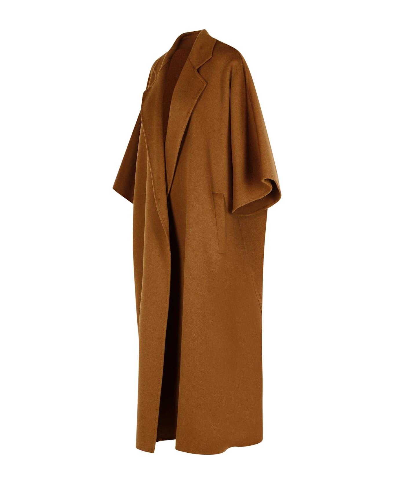 Max Mara 
gitano
 Brown Camel Wool Coat - Leather Brown