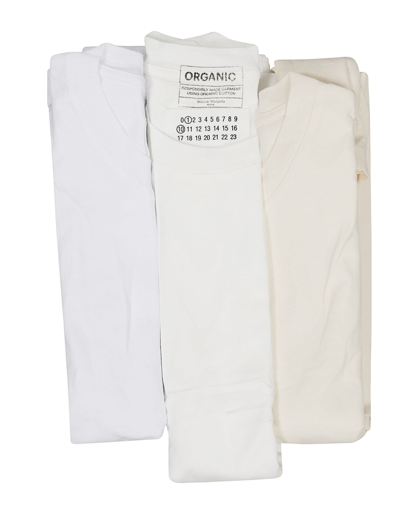 Maison Margiela Tri-pack T-shirt Set - SHADES OF WHITE (Beige) シャツ