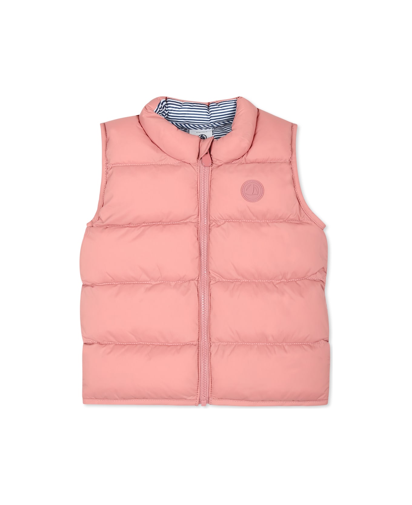 Petit Bateau Pink Vest For Baby Girl With Logo - Pink