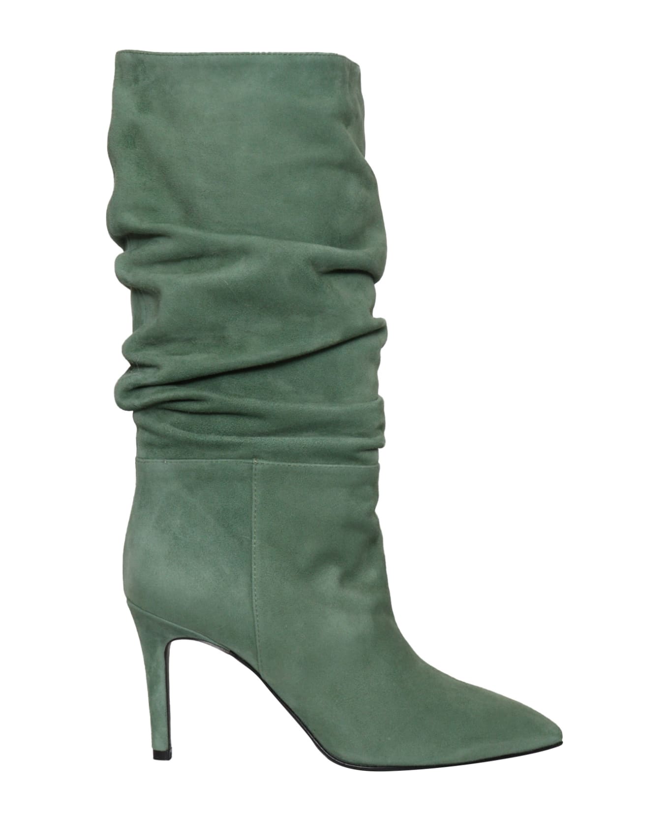Via Roma 15 Green Curled Boots - GREEN