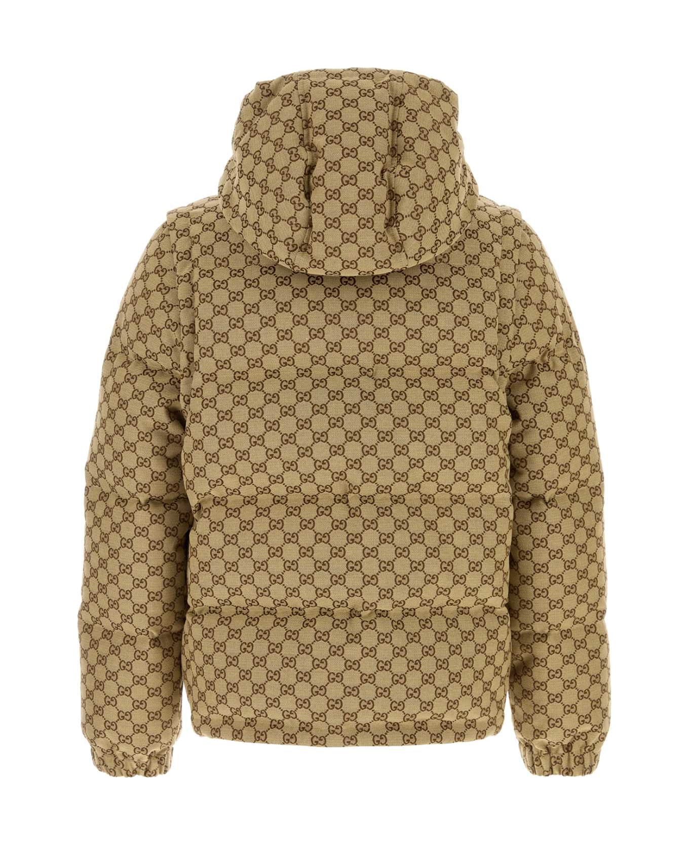 Gucci Gg Fabric Down Jacket - CAMELEBONY