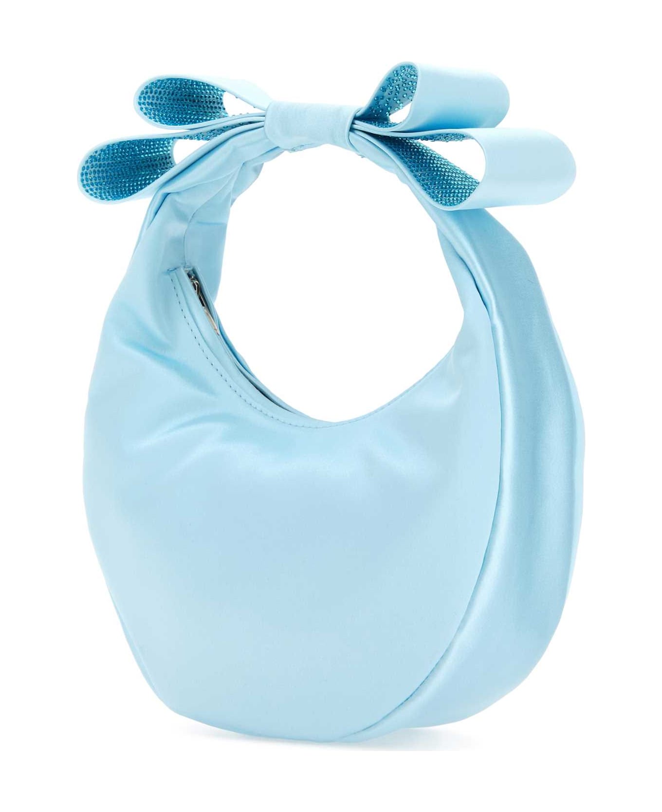 Mach & Mach Pastel Light-blue Satin Small Cadeau Handbag - SKYBLUE