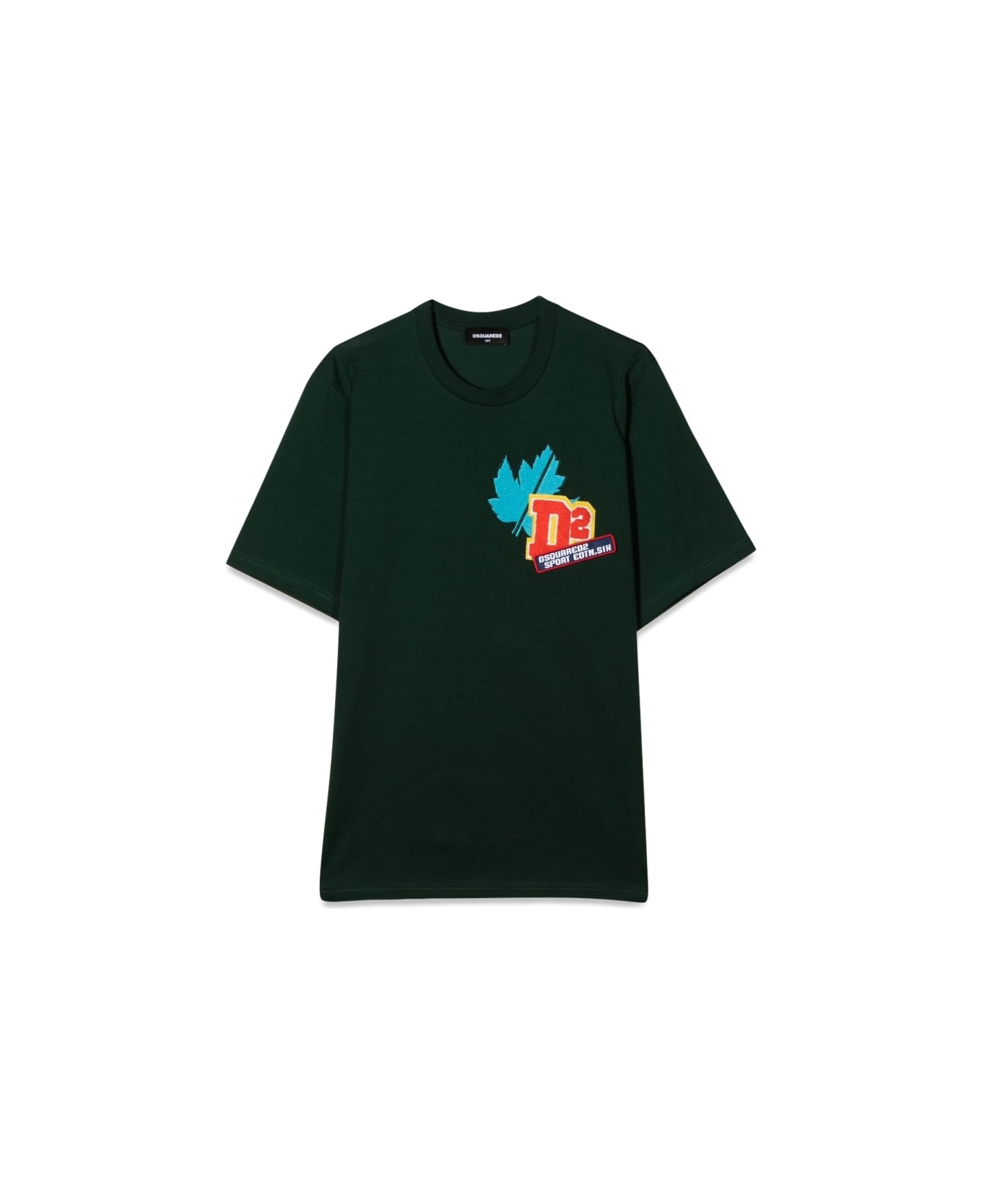 Dsquared2 T-shirt With Front Applied Patch - GREEN