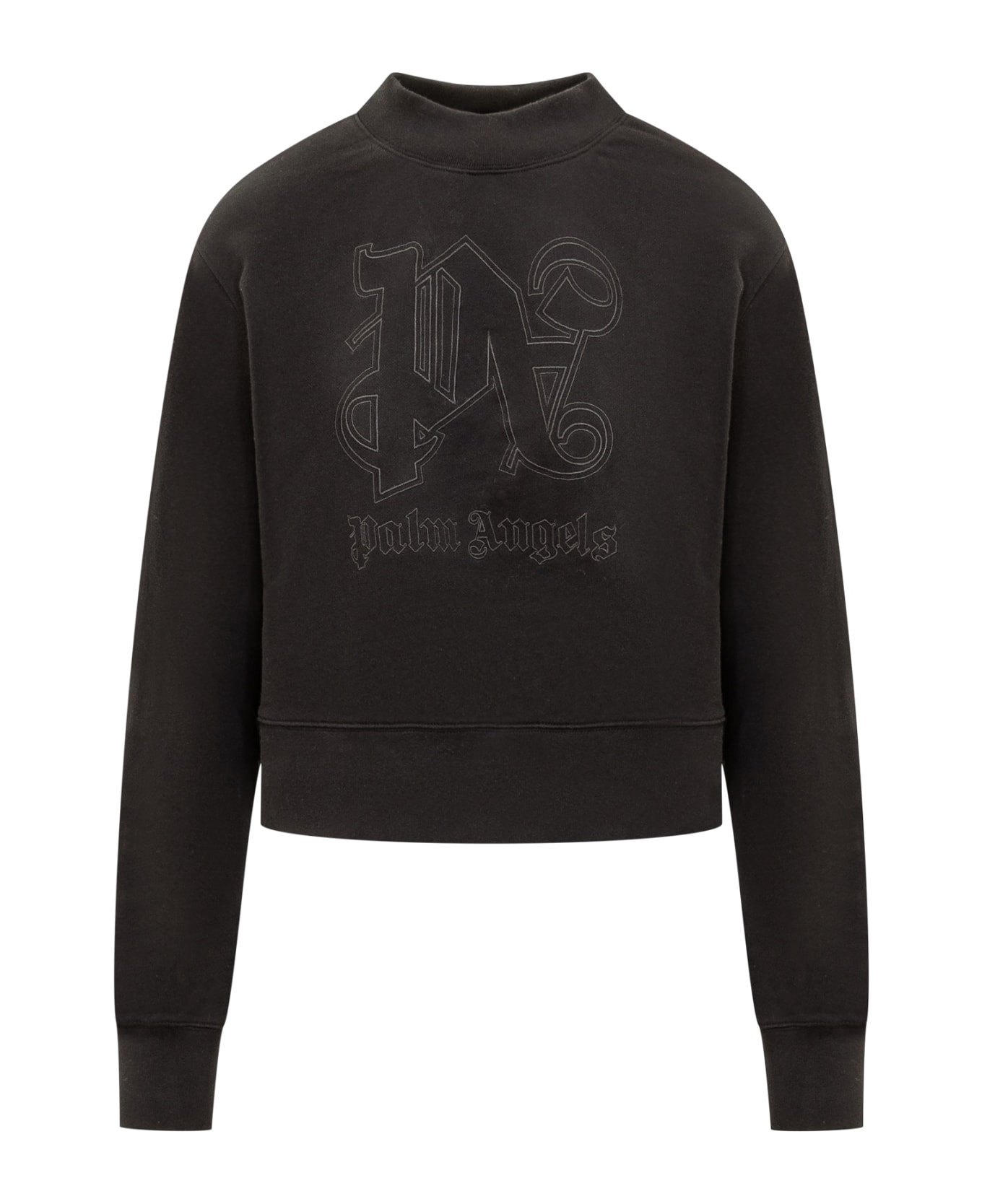 Palm Angels Sweatshirt With Logo - BLACK フリース