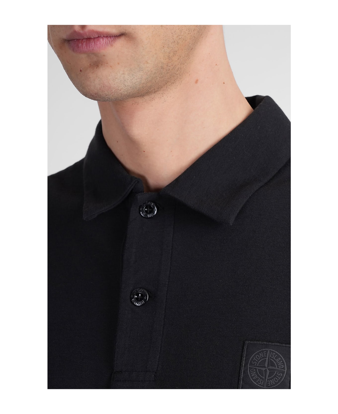 Stone Island Polo In Black Cotton - black