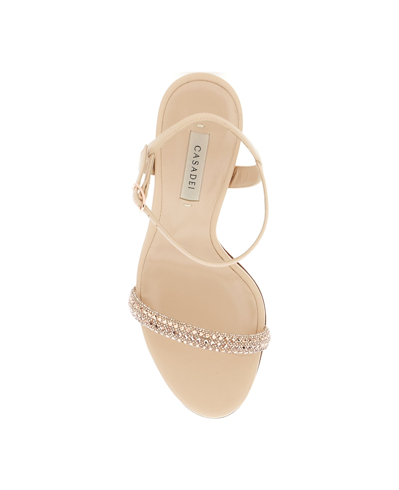 Casadei 
giulia Stratosphere Minorca
 Pink Slingback Sandals With Crystal Embellishments In Leather Woman - Pink