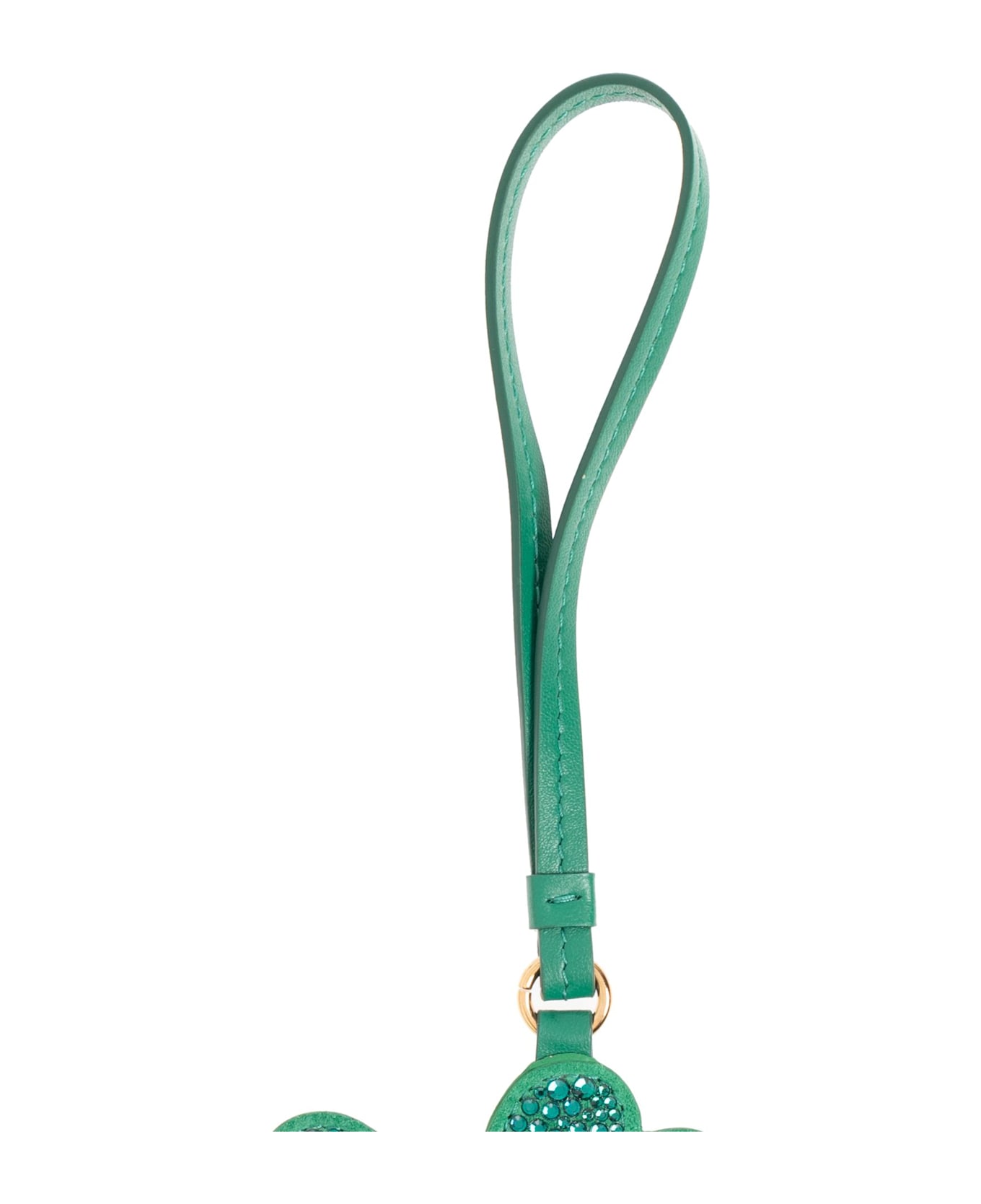 Versace Leather Pendant With A Clover Motif - GREEN