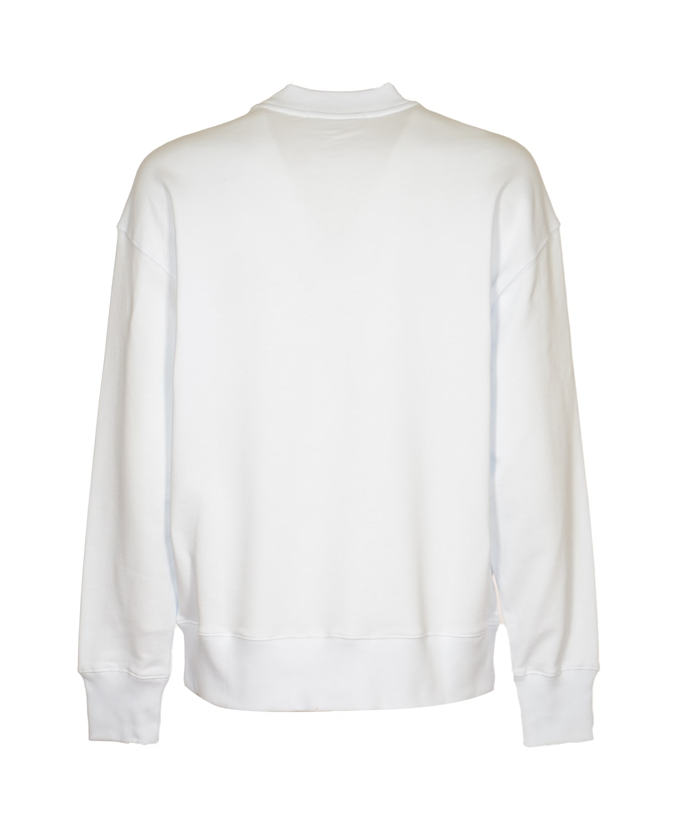 MSGM Logo Neck Sweater - Optical White フリース