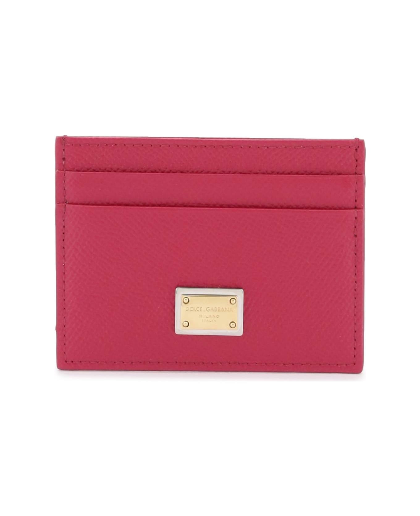 Dolce & Gabbana Dauphine Leather Card Holder - Pink 財布