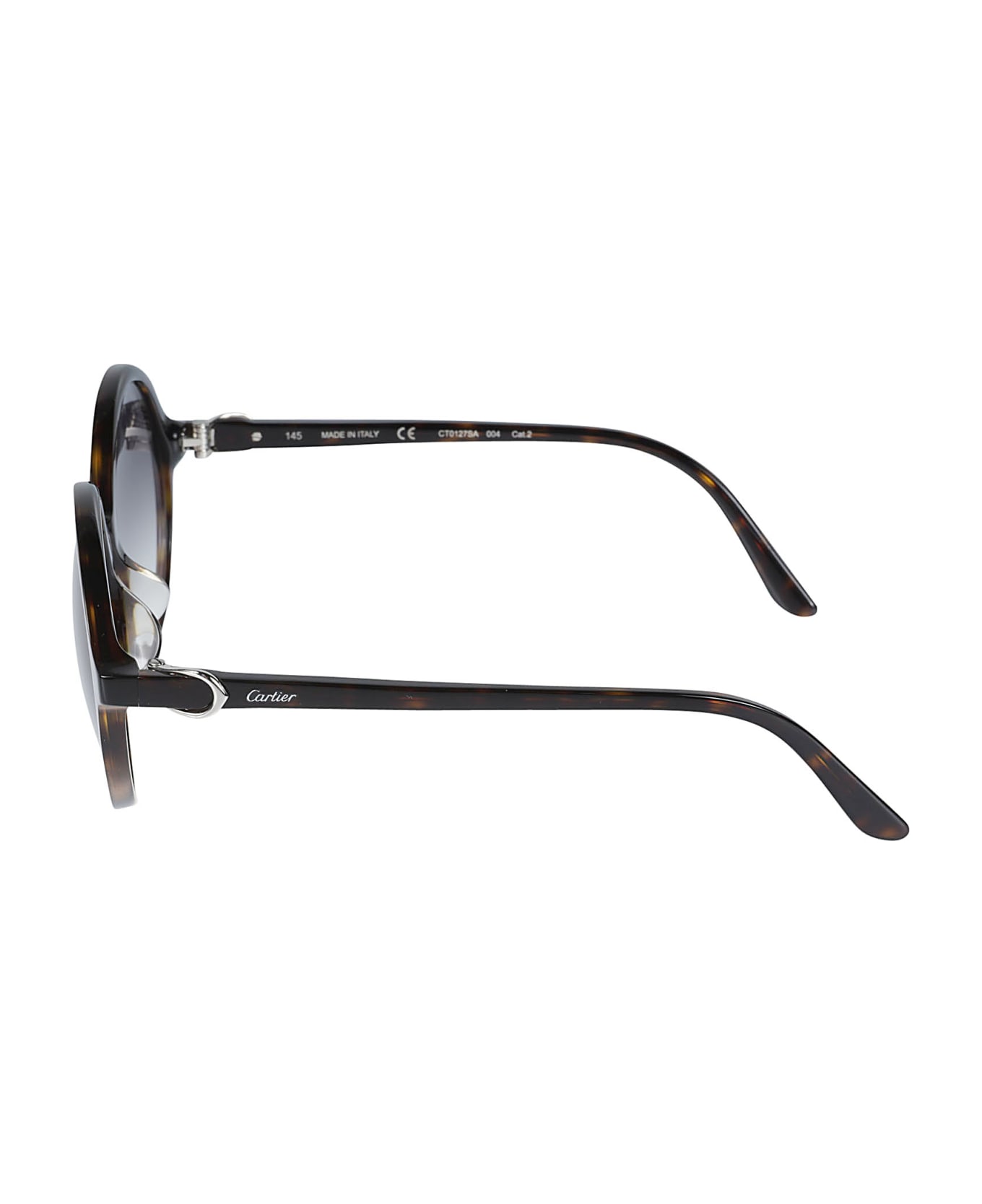 Cartier Eyewear Round Frame Sunglasses - Brown/Grey サングラス