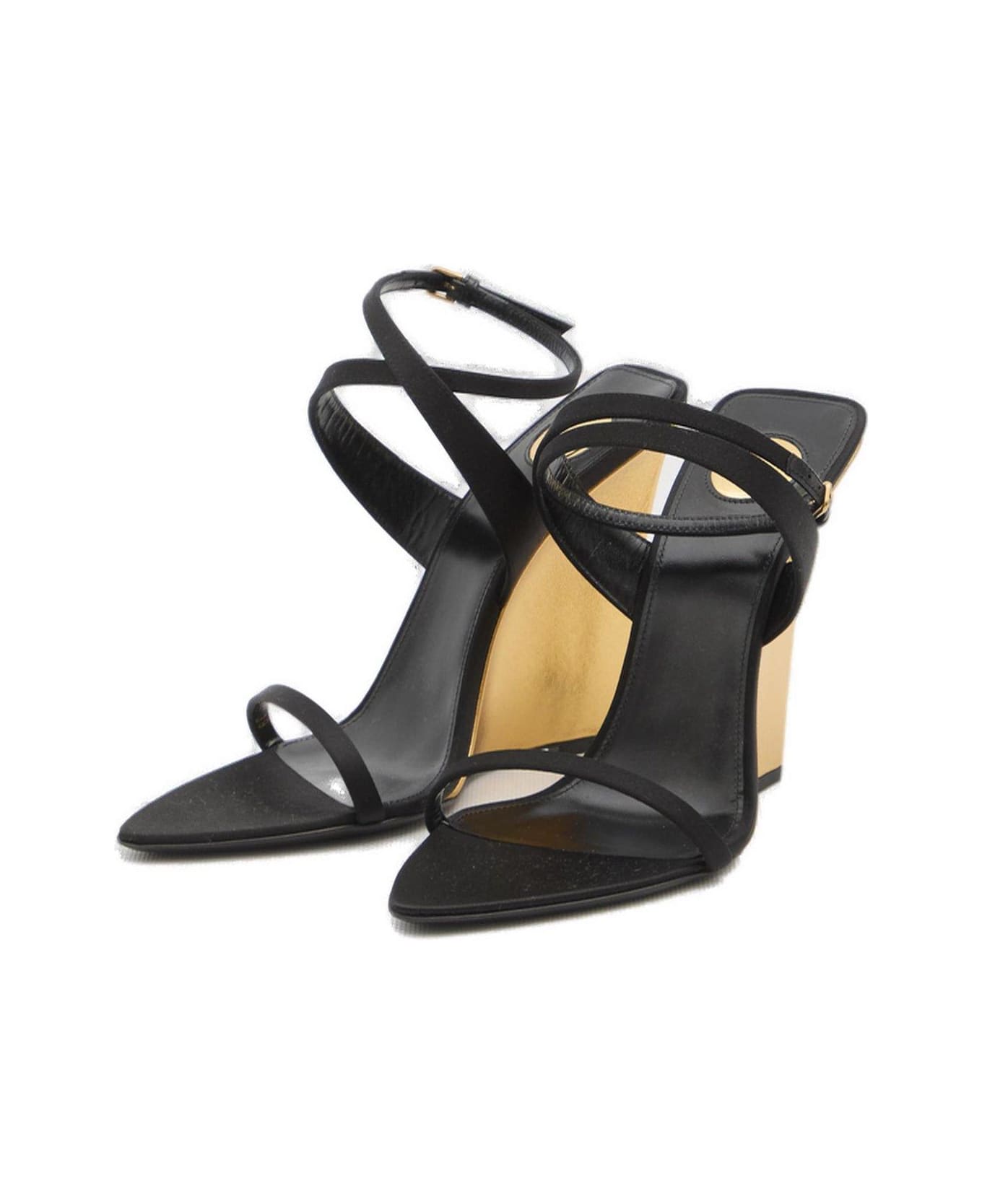 Saint Laurent Salomé Wedge Sandals - Nero