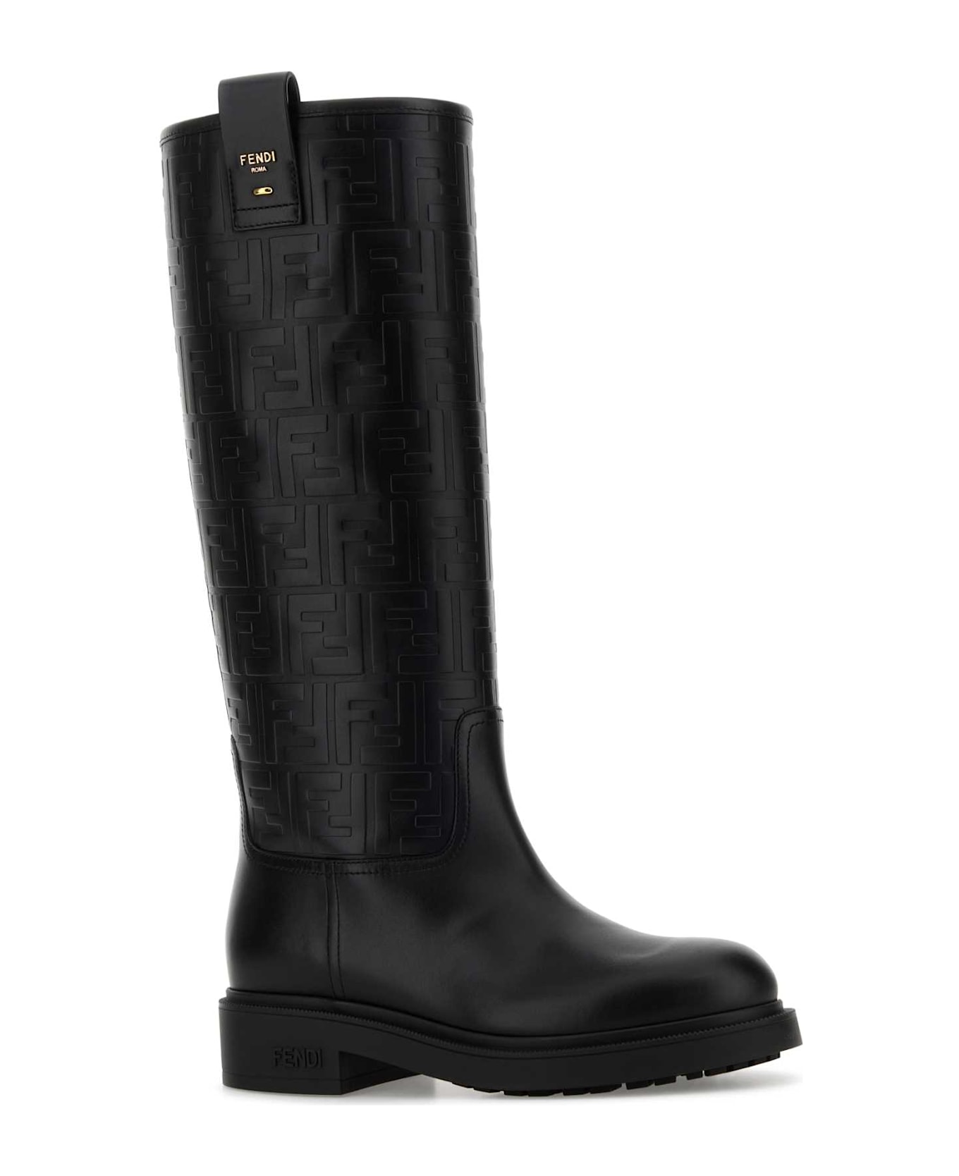 Fendi Black Leather Fendi Filo Boots - NERO+NERO