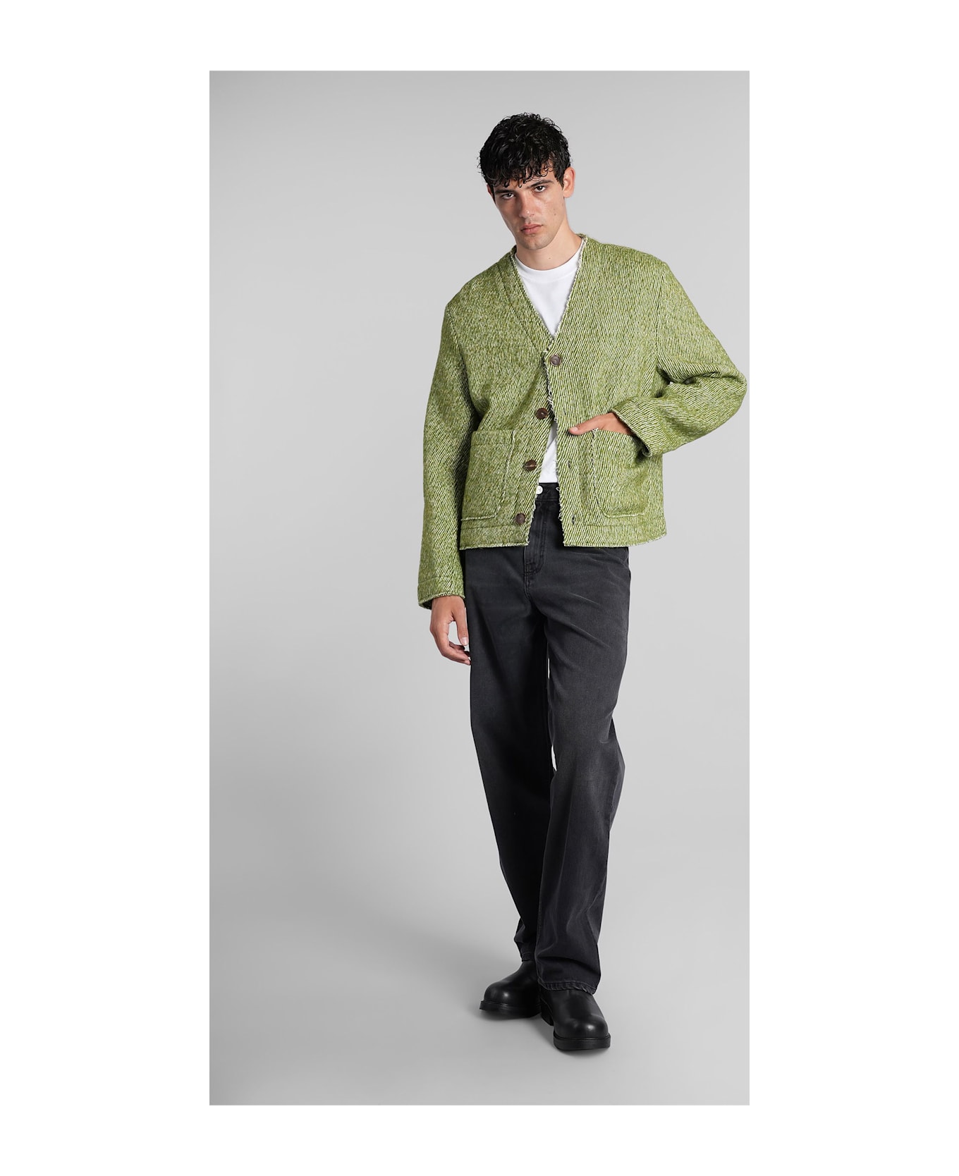 Séfr Pavel Cardigan In Green Cotton - green