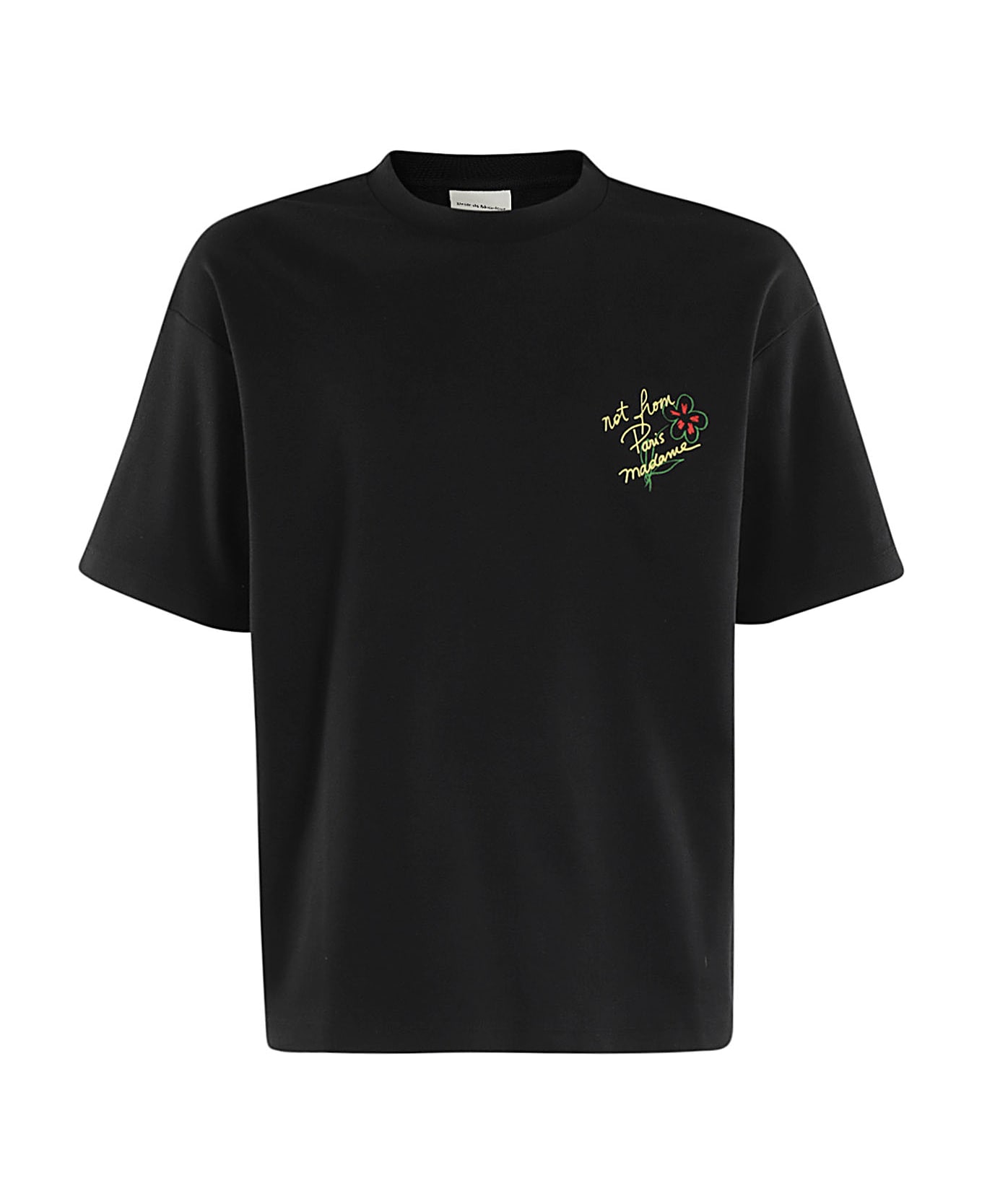Drôle de Monsieur Le T Shirt Slogan Esquisse - Black  シャツ