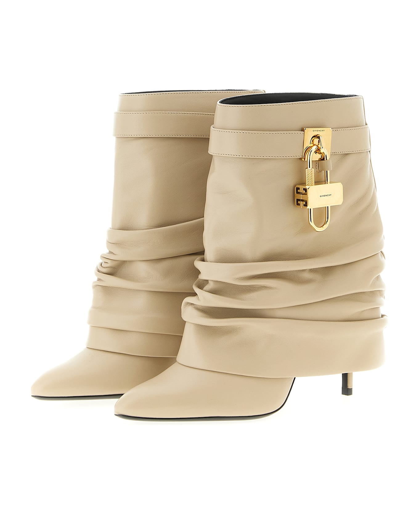 Givenchy 'shark Lock Stiletto' Ankle Boots - Beige