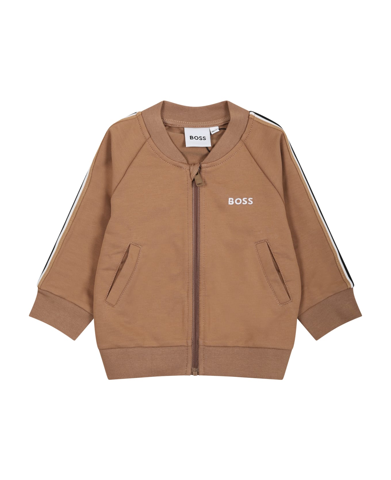 Hugo Boss Multicolor Outfit For Baby Boy With Logo - Brown