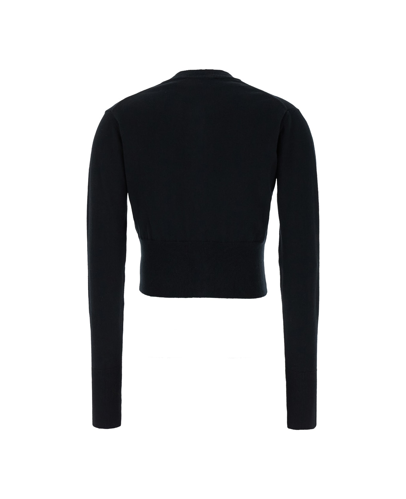 Vivienne Westwood 
bea
 Black Cropped Cardigan With Orb Embroidery In Cotton And Cashmere Woman - Black