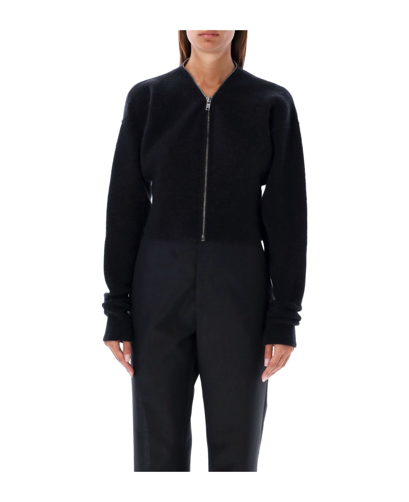 Rick Owens Batwing Klaus Zip Cardigan - BLACK