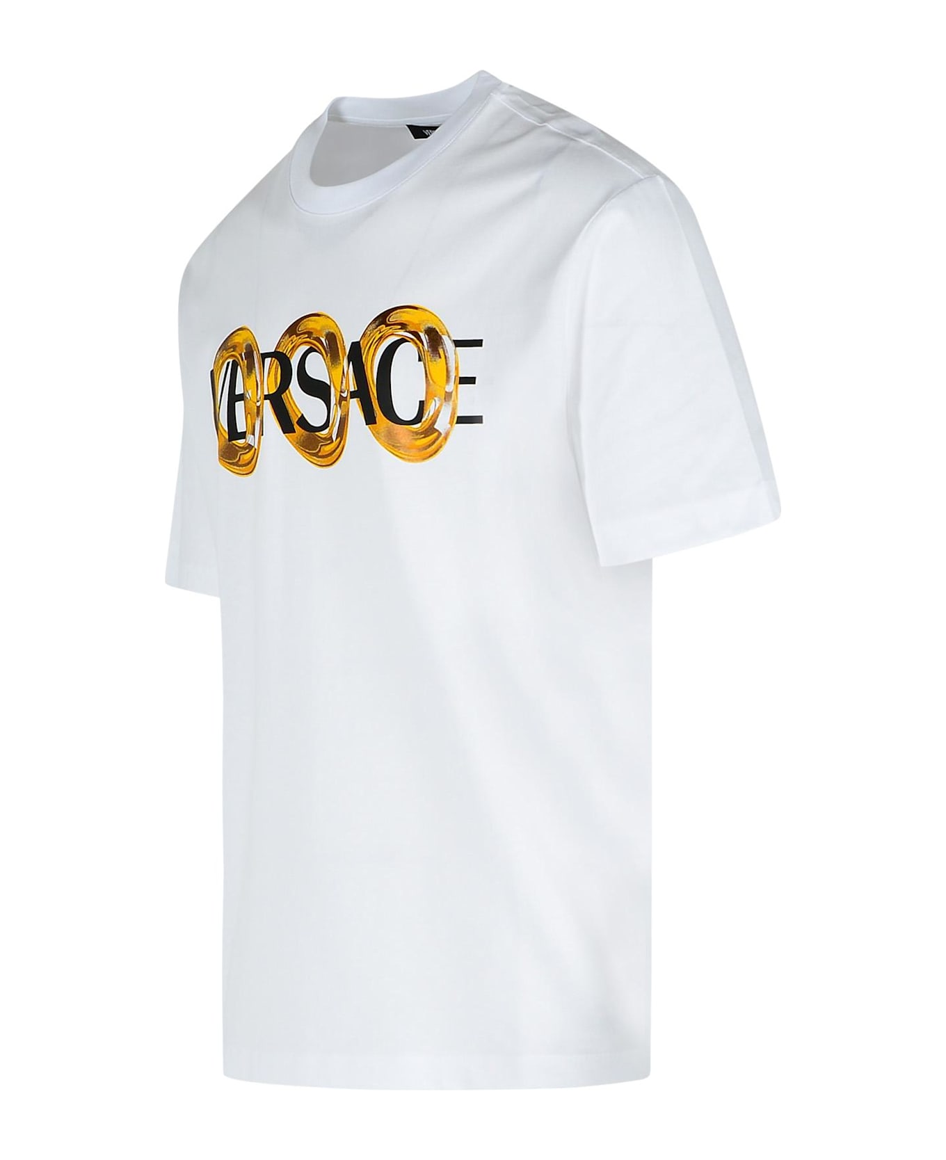 Versace White Cotton T-shirt - White + Print