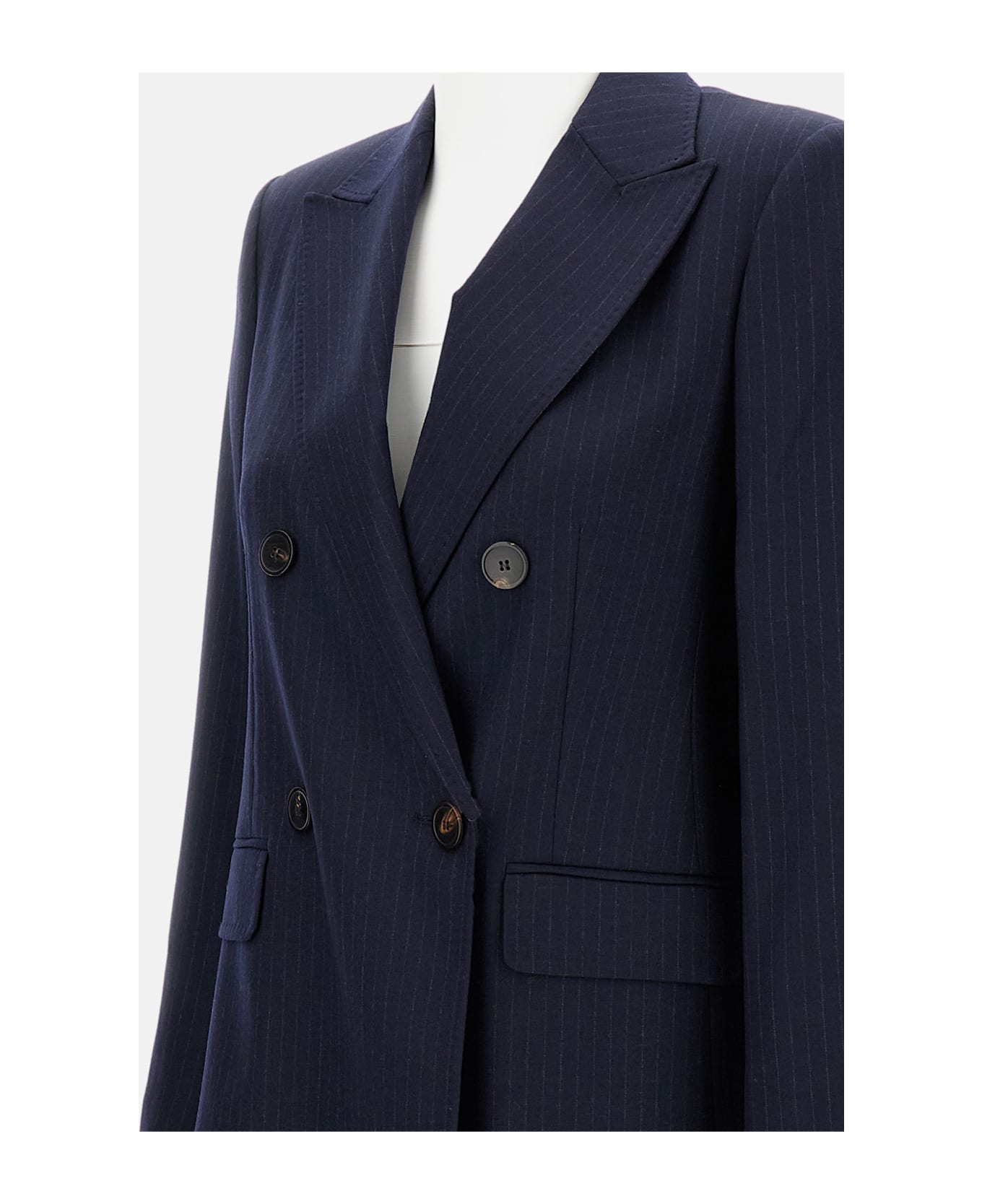 Max Mara Studio Double-breasted Blazer - Blue