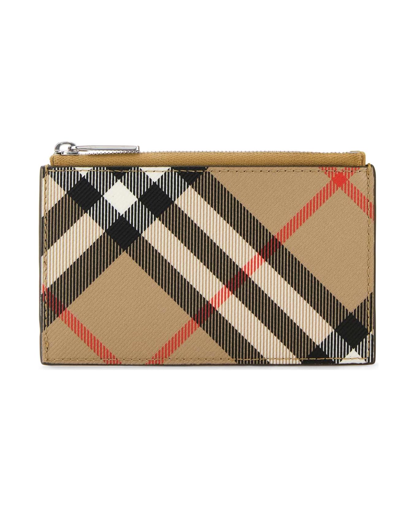 Burberry Printed Canvas Check Card Holder - SAND