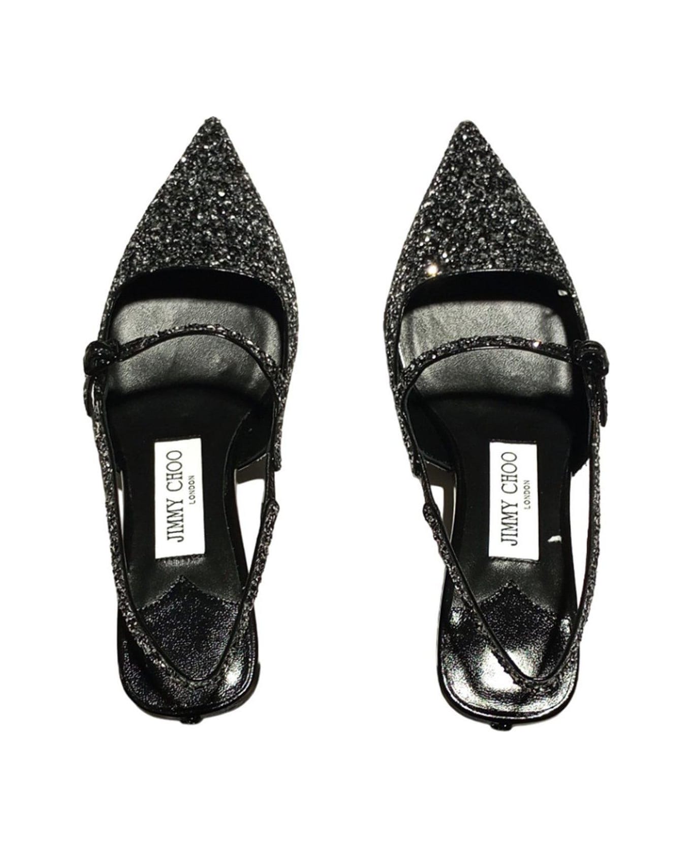 Jimmy Choo Didi Glittery Slingback Pumps - Black