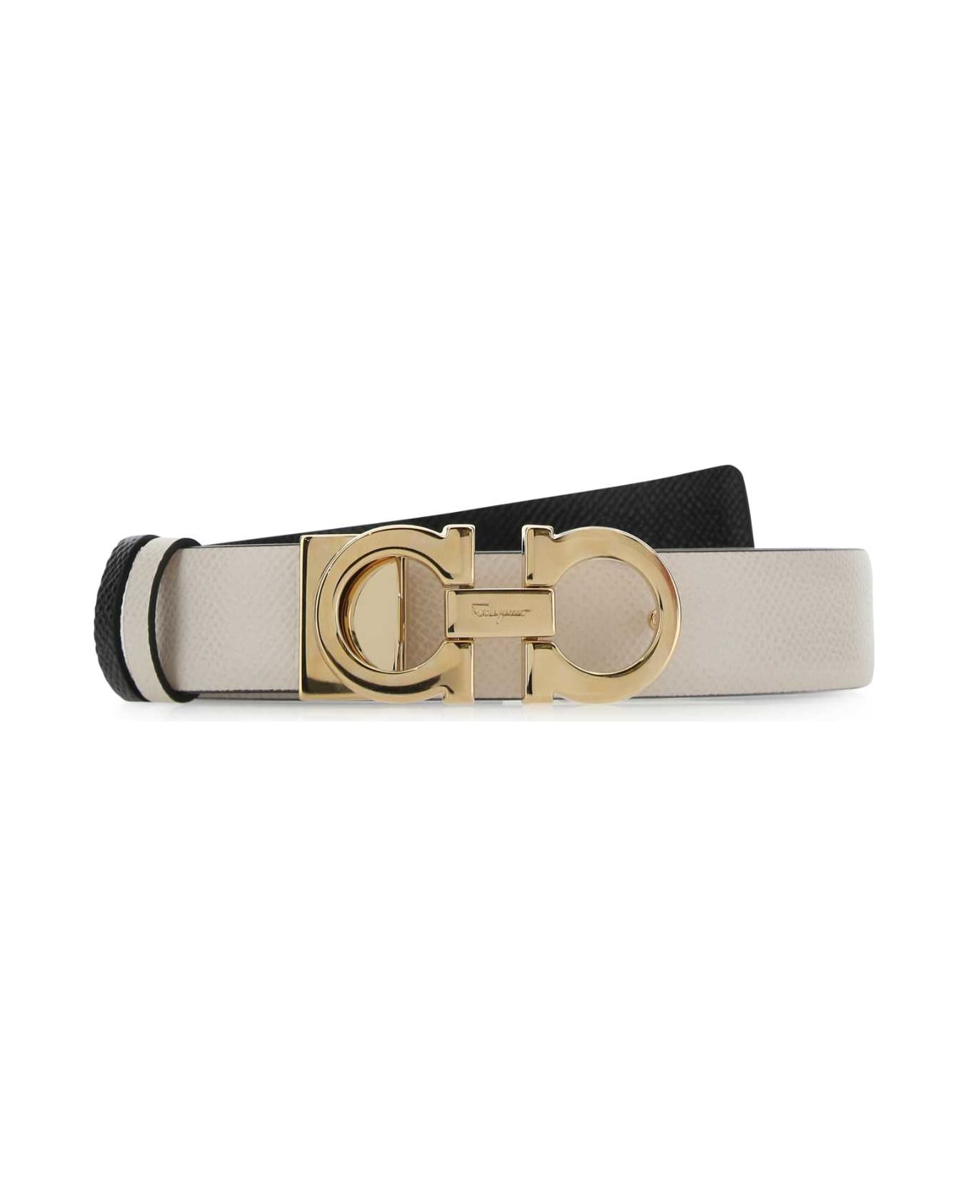 Ferragamo Ivory Leather Reversible Belt - BONENERO