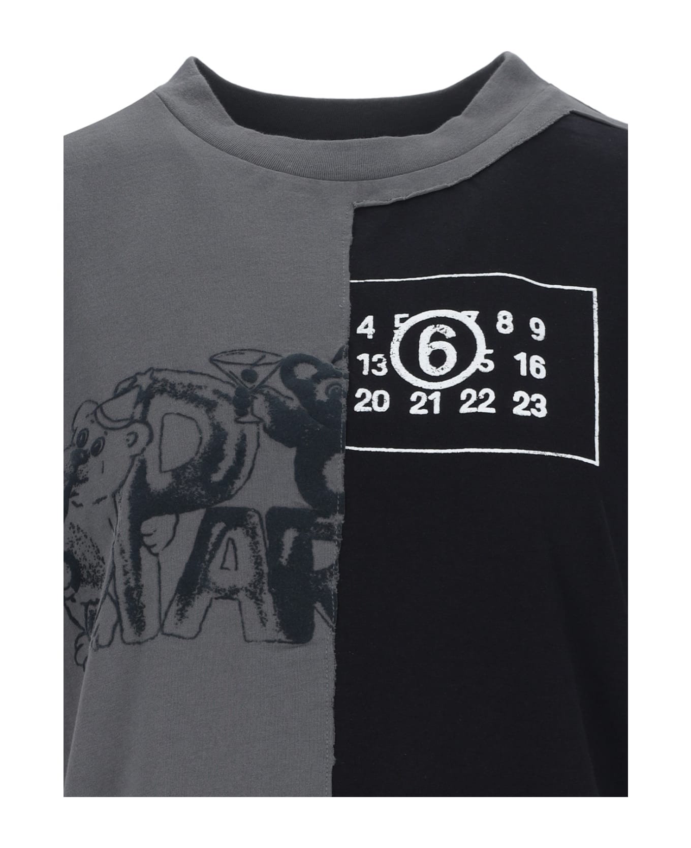 MM6 Maison Margiela 'party Bear And Numeric' Printed T-shirt - Grey