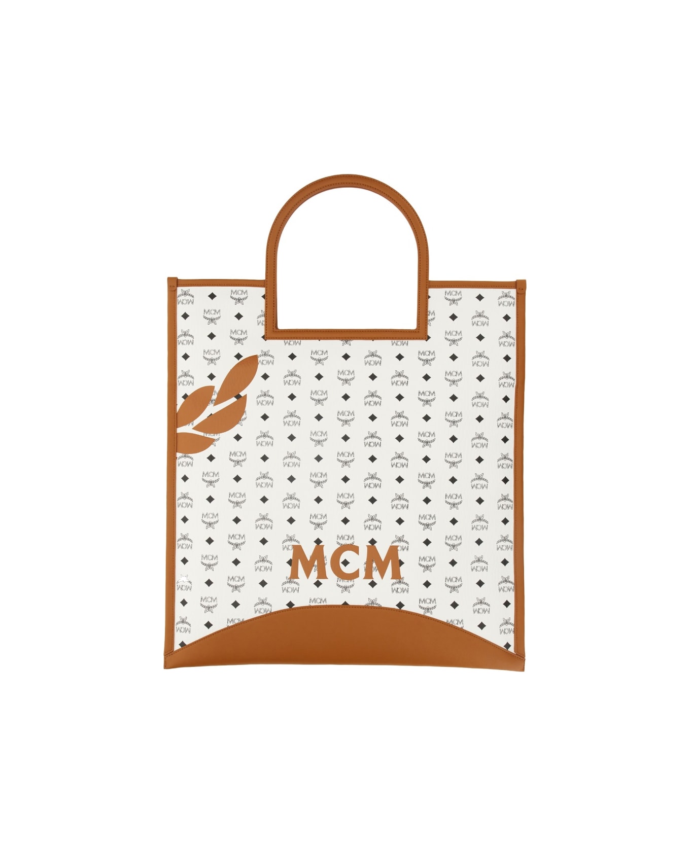 MCM Tote Fold Bag "aren" Xl - WHITE トートバッグ
