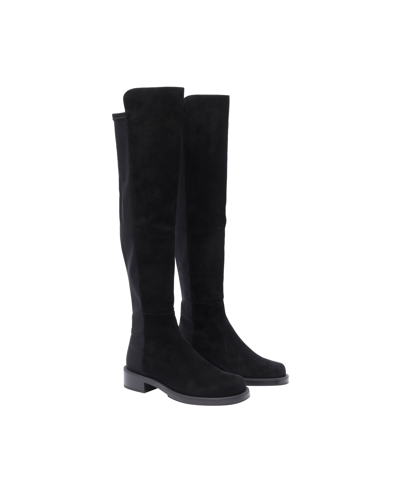 Stuart Weitzman 5050 Bold Suede Boots - Black