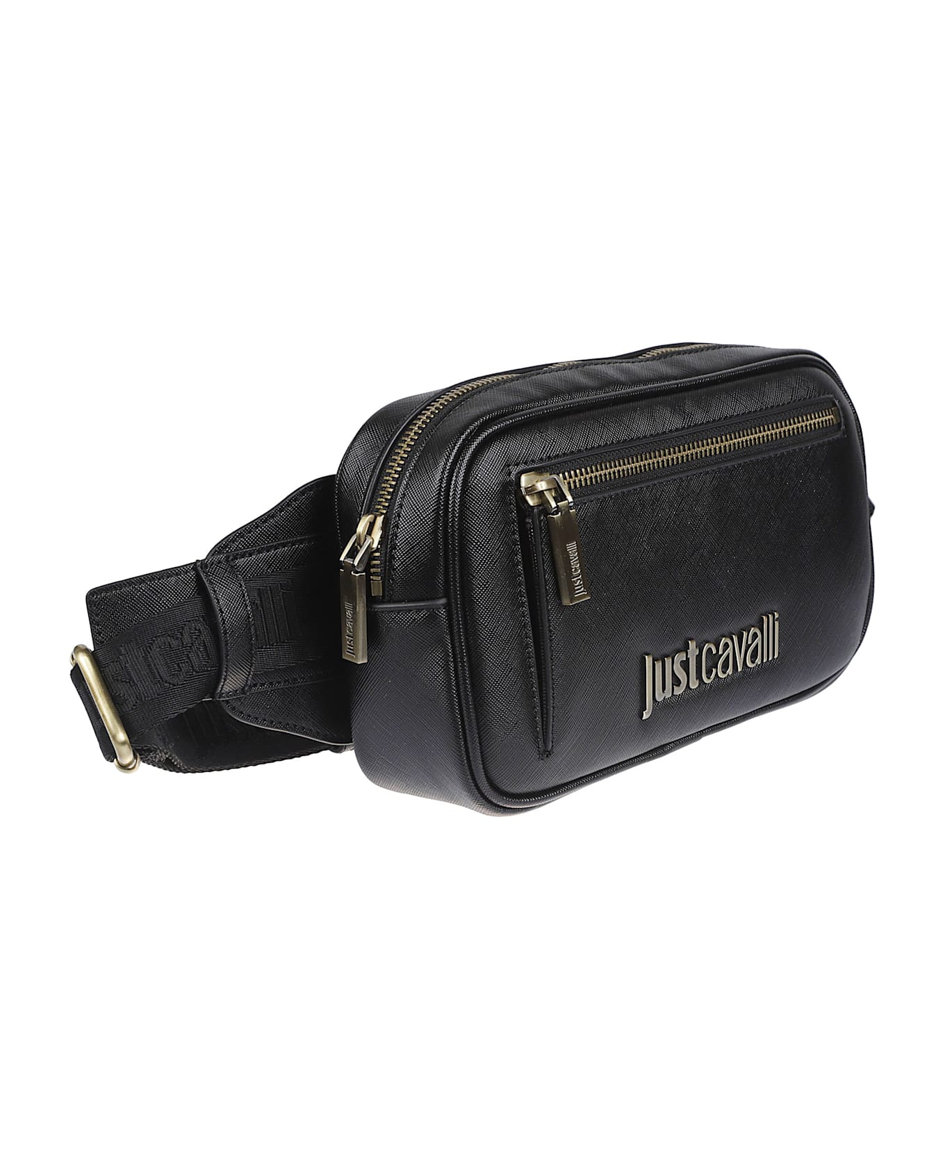 Just Cavalli Metal Lettering Logo Pouch - Black