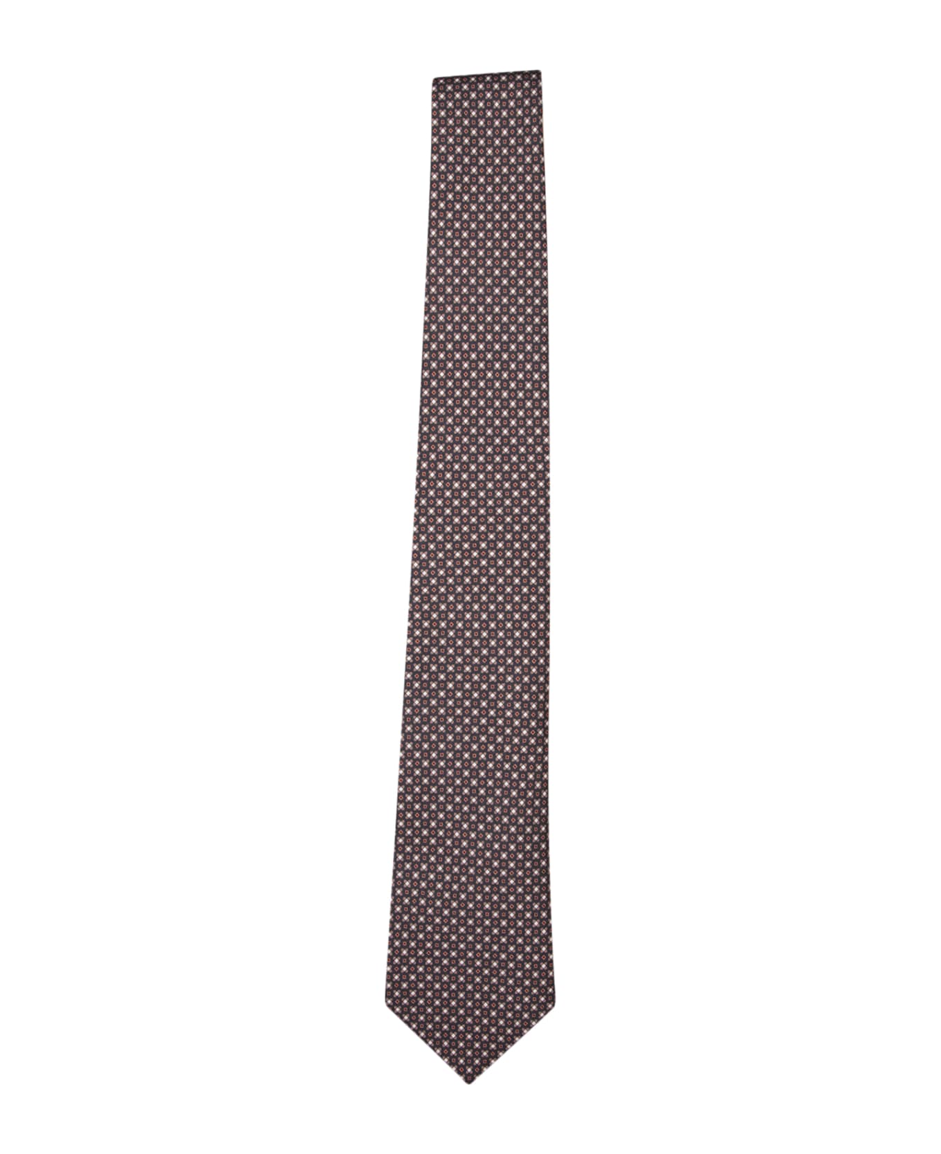 Canali Microflower Brown And Blue Tie - Blue