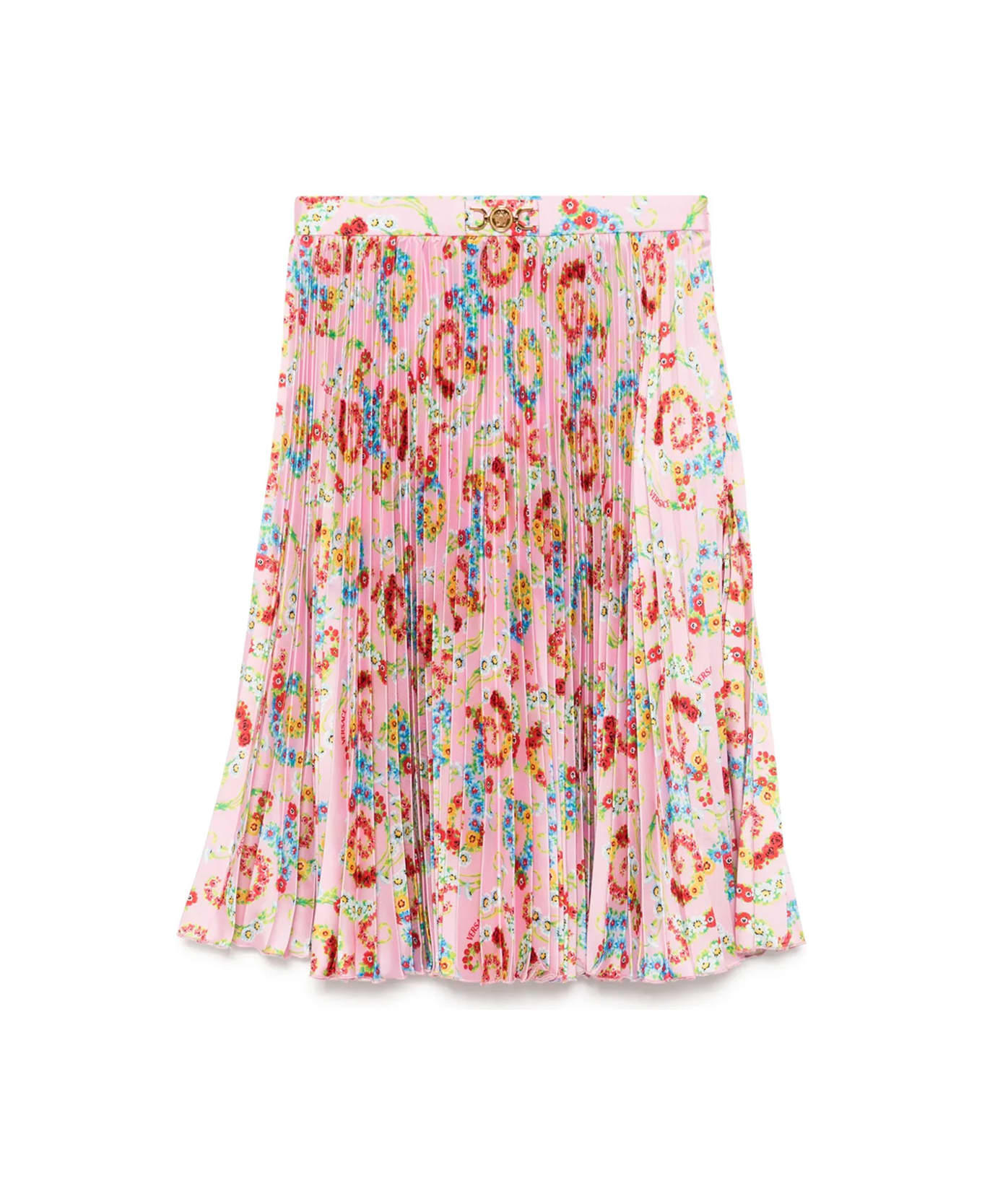 Versace Pleated Flower Skirt - Multicolor