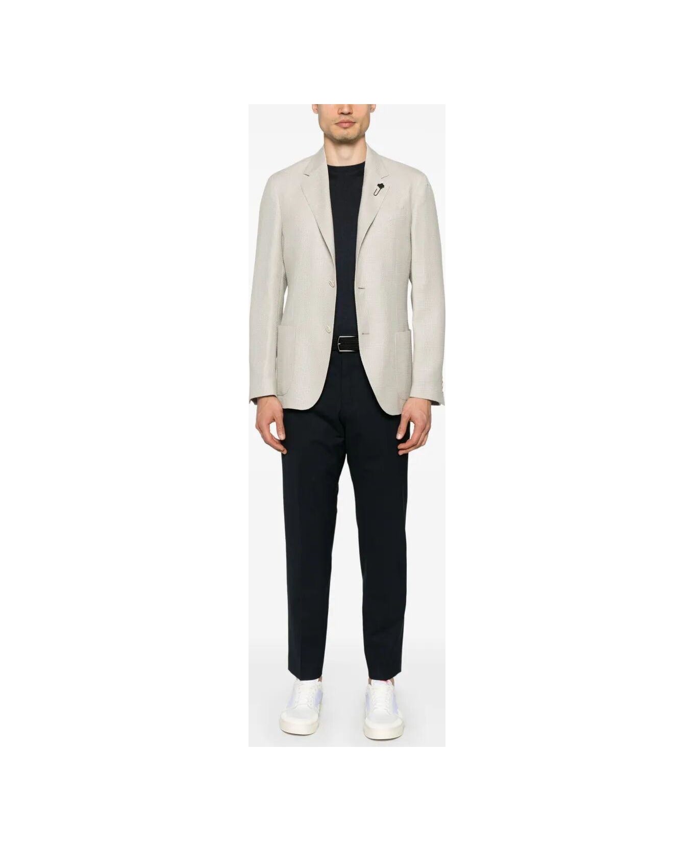 Lardini Single-breasted Blazer Jacket - Beige
