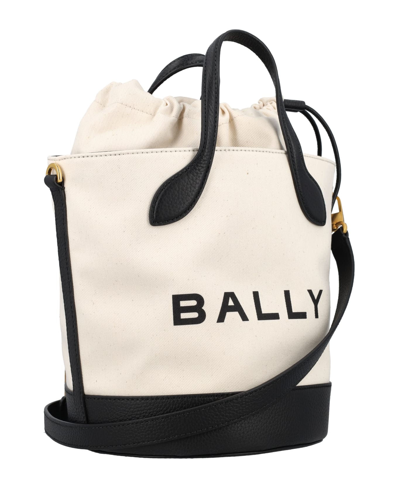 Bally Bar 8 Hours Bucket Bag - NATURAL/BLACK+GOLD