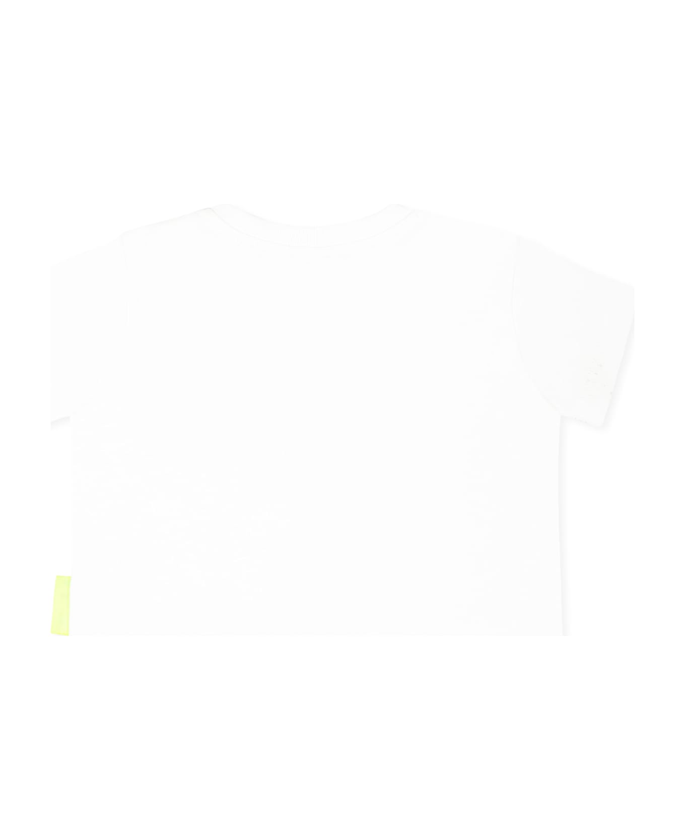 Barrow White T-shirt For Baby Girl With Logo - White