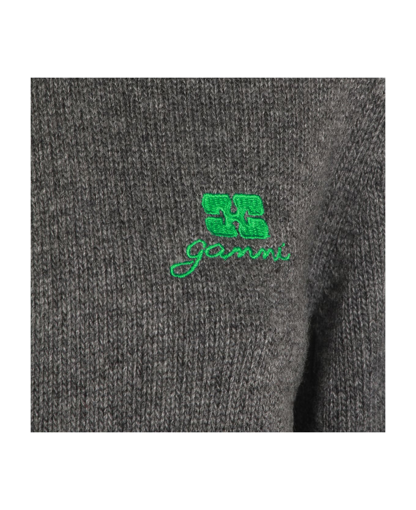 Ganni Grey Wool Knitwear - Grey