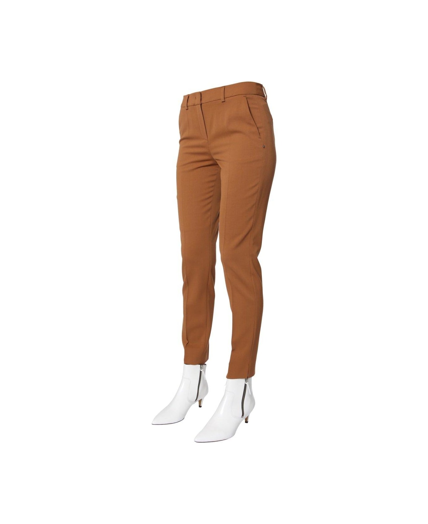 Max Mara Straight Leg Cropped Trousers - BROWN ボトムス