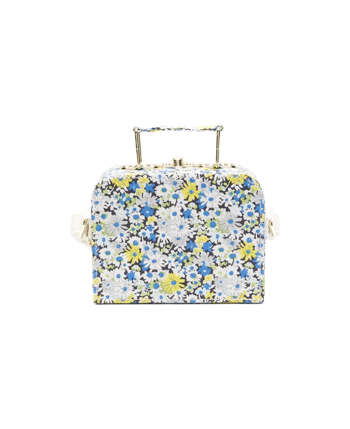 Bonpoint Aimane Valise Bag In Blue Flowers - Blue