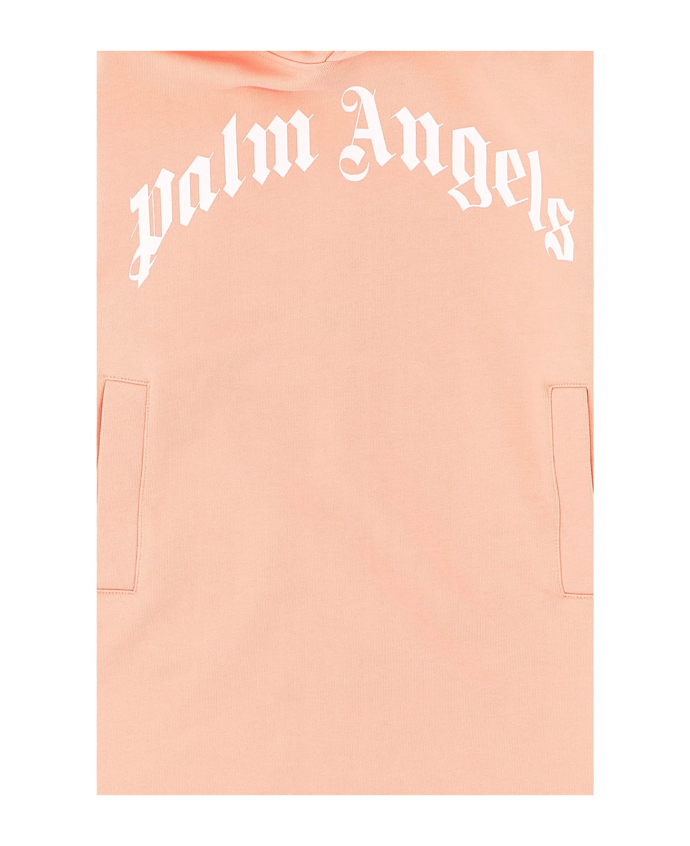Palm Angels 'classic Curved Logo' Hooded Dress - Pink