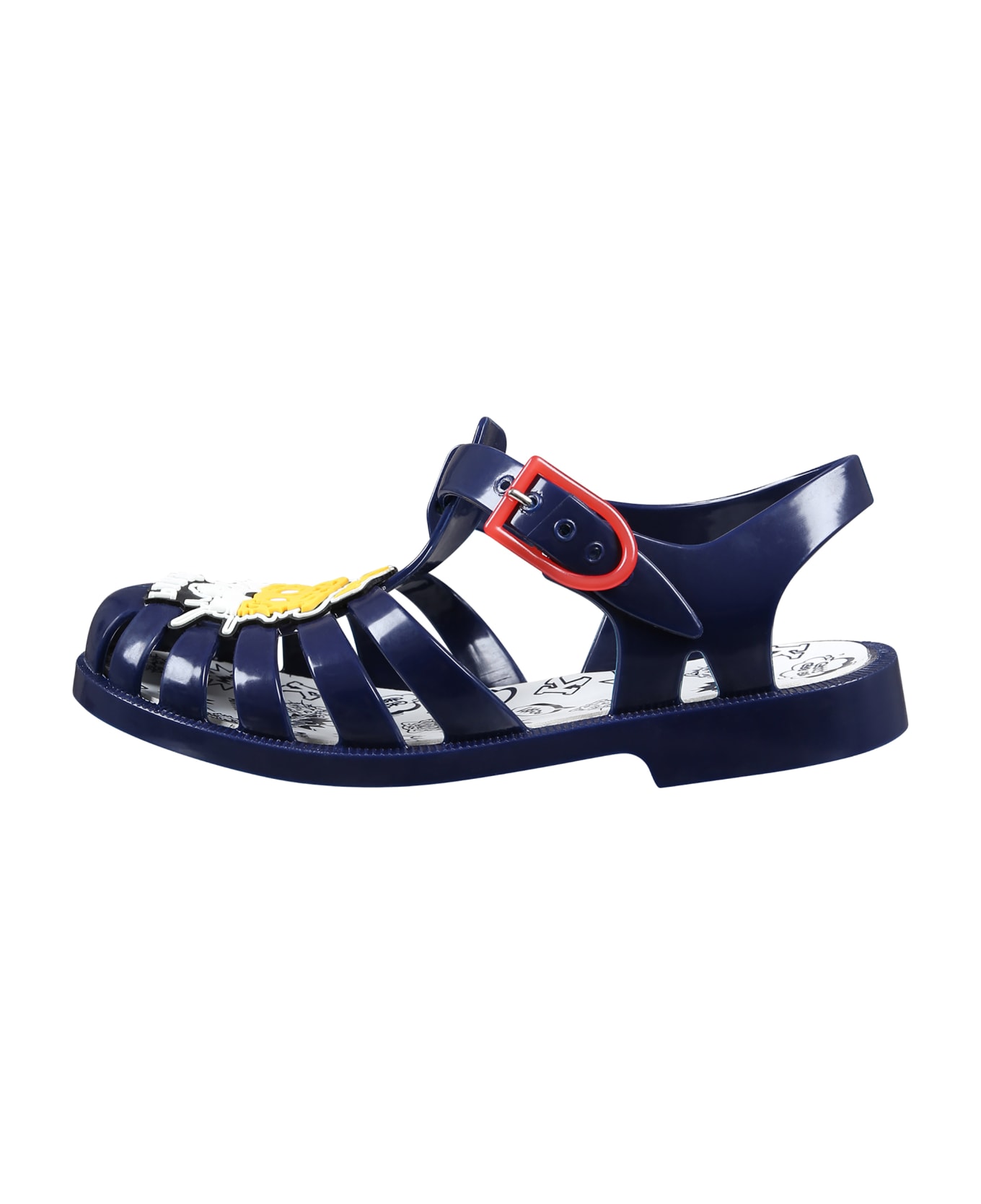 Kenzo Kids Blue Sandals For Boy With Tiger - Blue